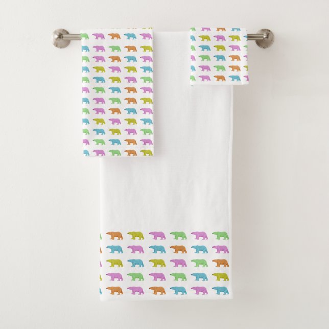 Conjunto de Toalhas de Banheiro - Padrão Urso Pola (Insitu)