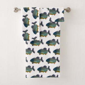 Conjunto de Toalhas de Banheiro Piranha Frenesi