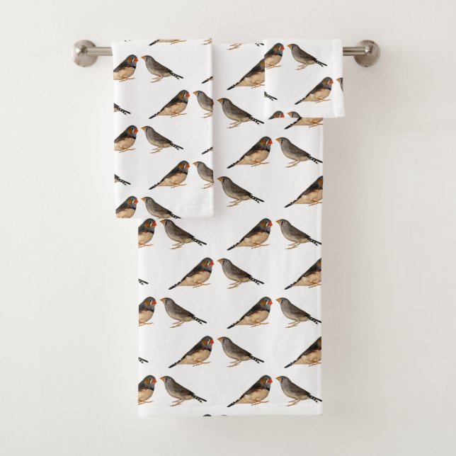 Conjunto de Toalhas de Banheiro Zebra Finch Frenzy (Insitu)