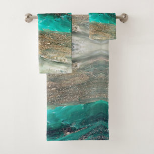 Conjunto de Toalhas de Banho Abstratas Artísticas