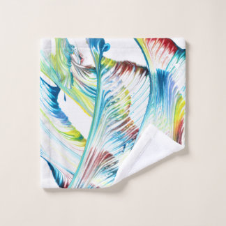 Conjunto de Toalhas de Banho Abstratas Coloridas W
