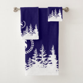 Conjunto de Toalhas de Banho Árvores Monogramadas 
