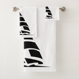 Conjunto de toalhas de banho " Black SailBoat "