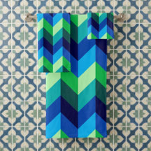 Conjunto de Toalhas de Banho Blue Green Ombre Chev