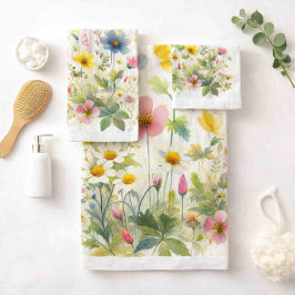 Conjunto de Toalhas de Banho Botânicas Floral Wild