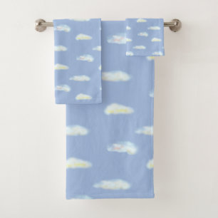 Conjunto de Toalhas de Banho Céu Azul com Nuvens P