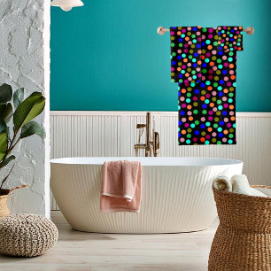 Conjunto de toalhas de banho com bolinhas multicol