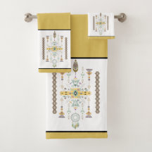 Conjunto de toalhas de banho com desenho tribal am