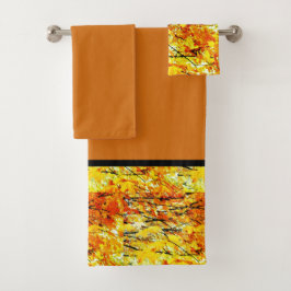 Conjunto de Toalhas de Banho com Estampa de Folhas