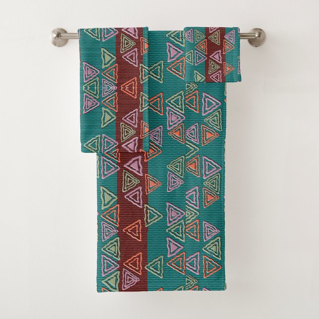 Conjunto de Toalhas de Banho com Estampa Geométric (Criador carregado)