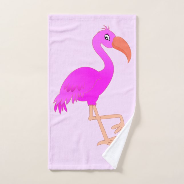 Conjunto de Toalhas de Banho com Flamingo Rosa (Toalha de mão)