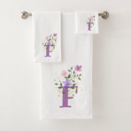 Conjunto de Toalhas de Banho com Letra Inicial F M