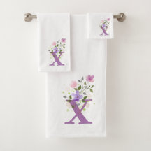 Conjunto de Toalhas de Banho com Letra Inicial X M