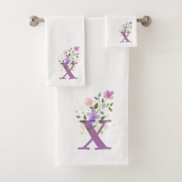 Conjunto de Toalhas de Banho com Letra Inicial X M