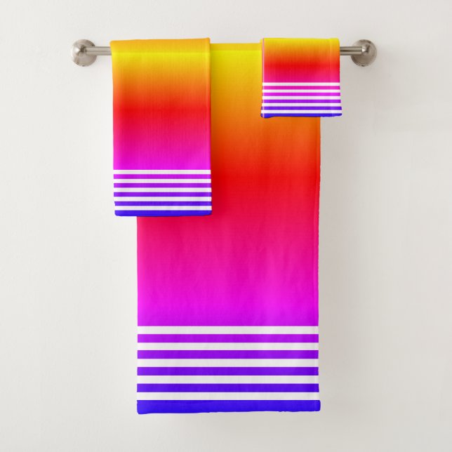 Conjunto de toalhas de banho com listras brancas p (Insitu)