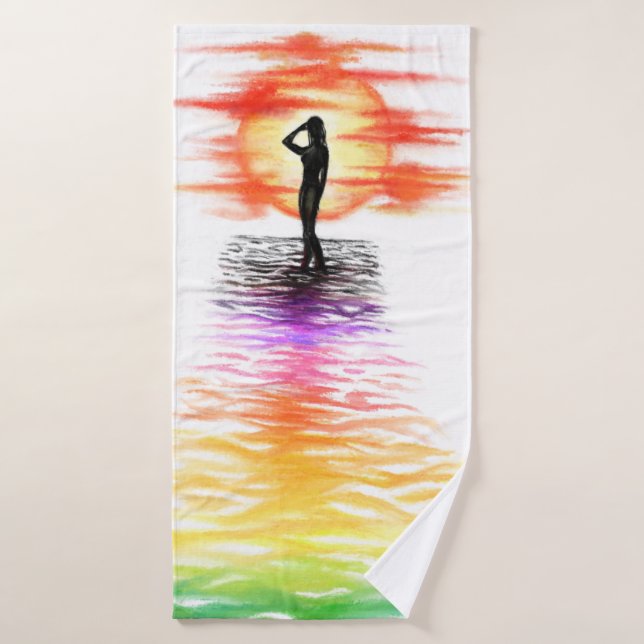 Conjunto de Toalhas de Banho com Mulher ao Nascer  (Toalha de Banho)