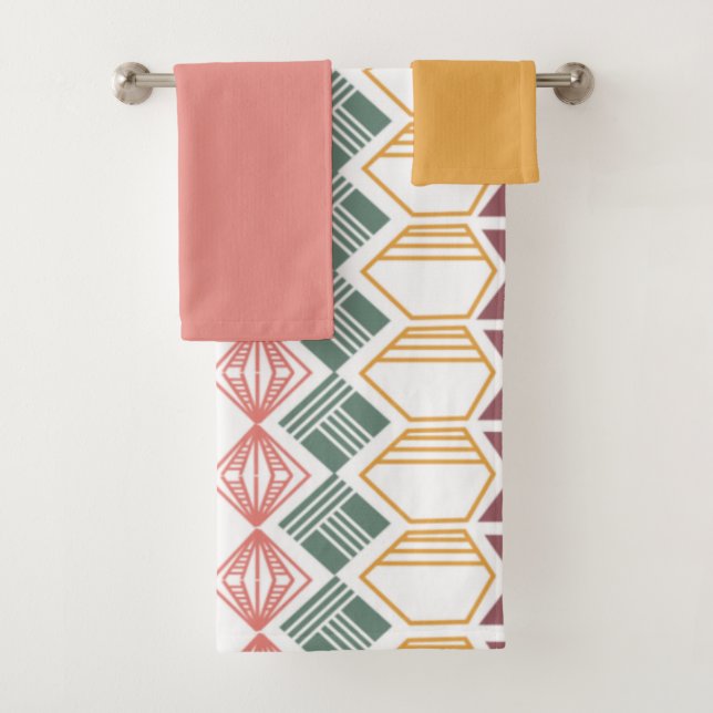 Conjunto de Toalhas de Banho com Padrão Boho (Insitu)