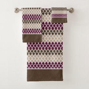 conjunto de toalhas de banho com padrão de renda l