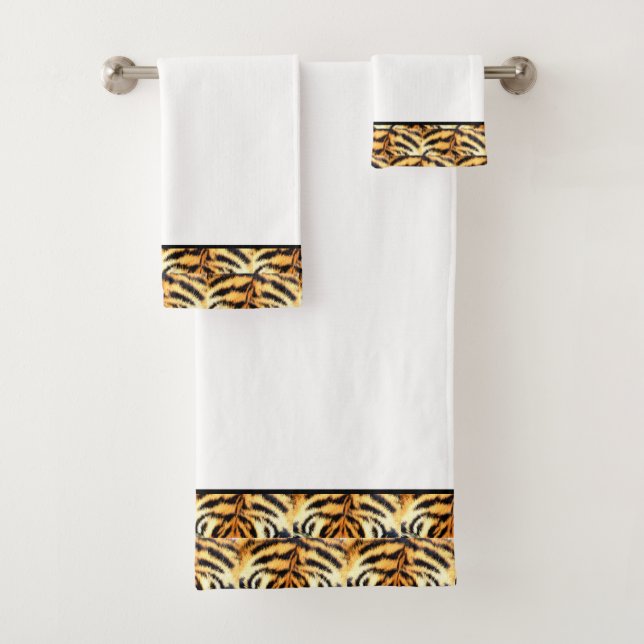 Conjunto de toalhas de banho com padrão de tigre e (Insitu)