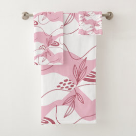 Conjunto de Toalhas de Banho com Padrão Minimalist