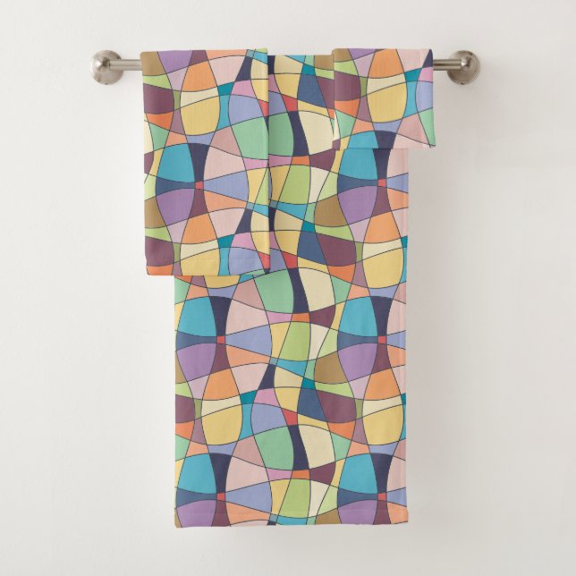 Conjunto de Toalhas de Banho com Padrão Multicolor (Insitu)
