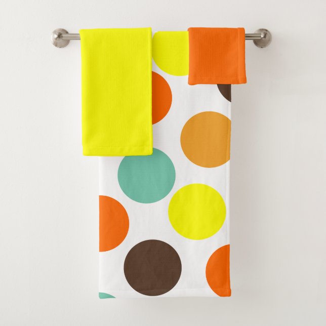 Conjunto de Toalhas de Banho com Pontos Laranja, A (Insitu)