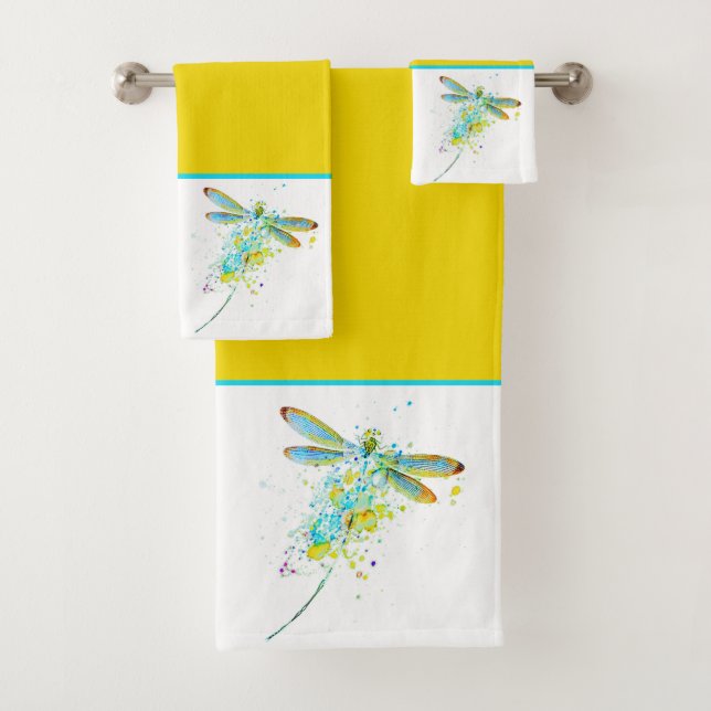 Conjunto de toalhas de banho com respingos de libé (Insitu)