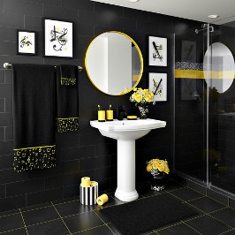 conjunto de toalhas de banho com símbolos musicais