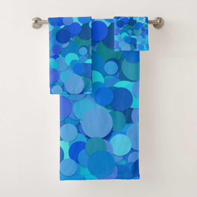 conjunto de toalhas de banho confetti de ponto azu (Insitu)