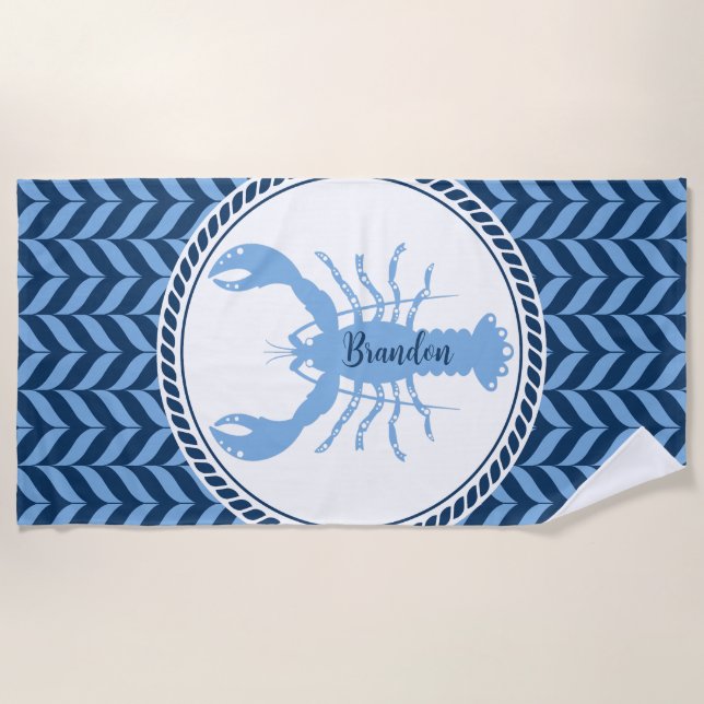 Conjunto de Toalhas de Banho costeiras Lagosta Azu (Frente)