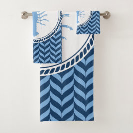 Conjunto de Toalhas de Banho costeiras Lagosta Azu