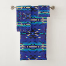 Conjunto de Toalhas de Banho Country Sudoeste Azul