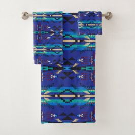 Conjunto de Toalhas de Banho Country Sudoeste Azul
