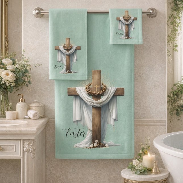 Conjunto de Toalhas de Banho Cruz e Floral (Criador carregado)