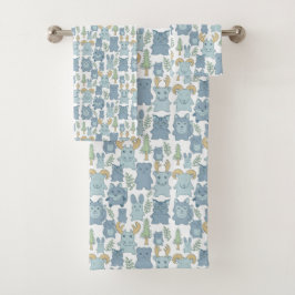 Conjunto de Toalhas de Banho de Animais Selvagens 