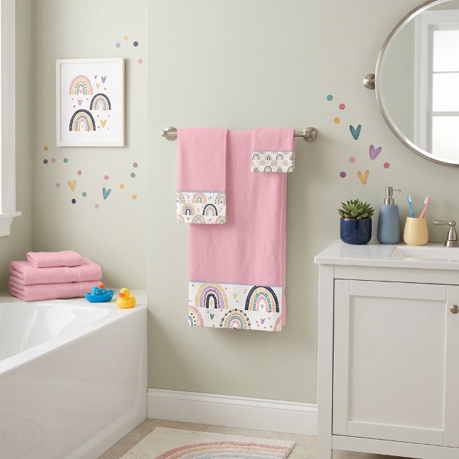 Conjunto de toalhas de banho de arco-íris pastel f (Criador carregado)