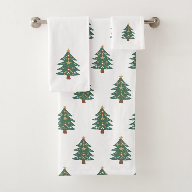 Conjunto de toalhas de banho de árvore de Natal (Insitu)
