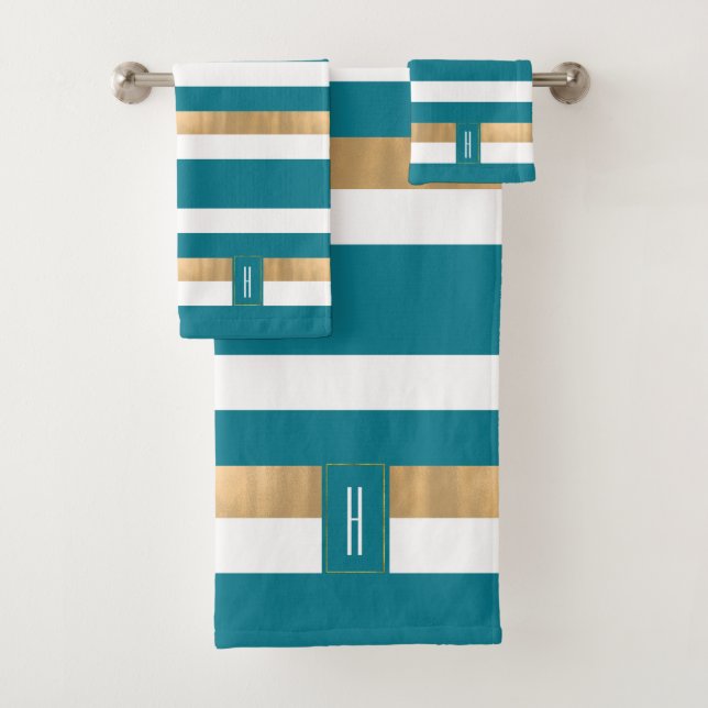 Conjunto De Toalhas De Banho De Banho De Teal Com  (Insitu)