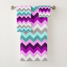 Conjunto de Toalhas de Banho de Chevrons Brancos R