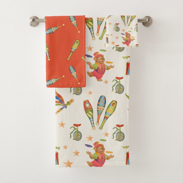 Conjunto de Toalhas de Banho de Circo Fofo (Insitu)