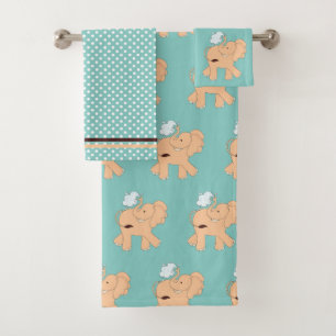 Conjunto de toalhas de banho de elefante bonito
