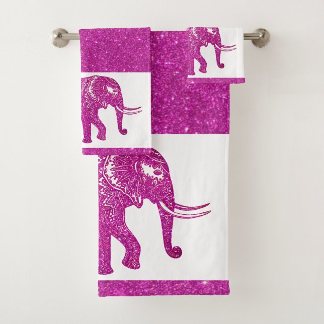 Conjunto de toalhas de banho de elefante com purpu (Insitu)