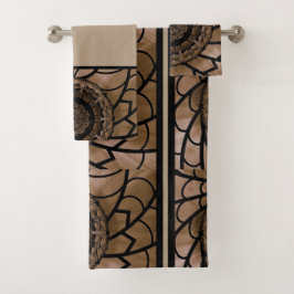 Conjunto de Toalhas de Banho de Flor Abstrata Marr