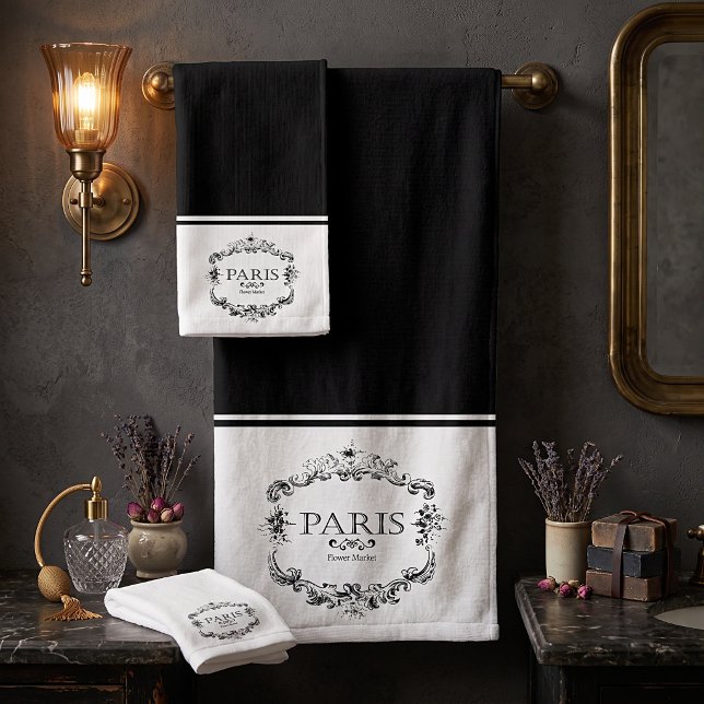 Conjunto de toalhas de banho de flores de Paris (Criador carregado)