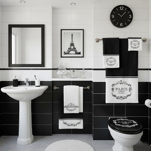 Conjunto de toalhas de banho de flores de Paris