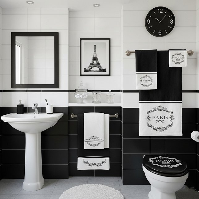 Conjunto de toalhas de banho de flores de Paris (Criador carregado)