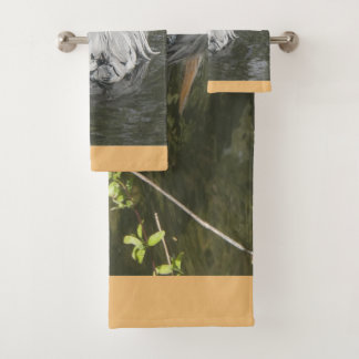 Conjunto de Toalhas de Banho de Garça Cinza
