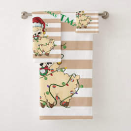 Conjunto de Toalhas de Banho de Llama de Natal