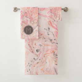Conjunto de Toalhas de Banho de Mármore Rosa Elega