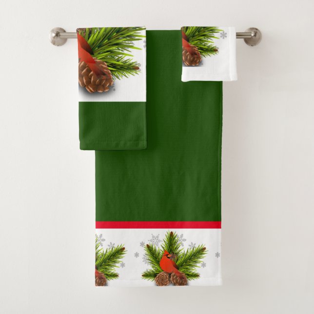 Conjunto de Toalhas de Banho de Natal Verde do Car (Insitu)